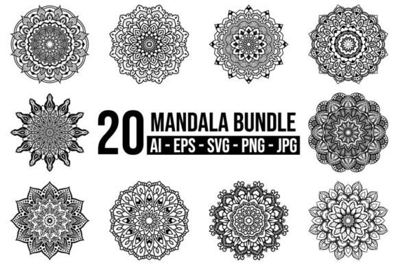 20 Circular Mandalas: Essential Graphics & Illustrations