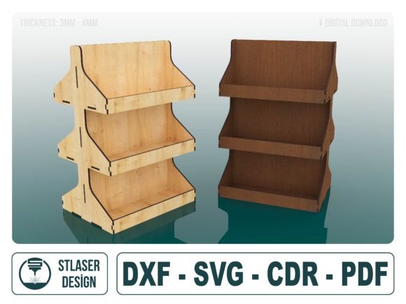 3 Shelf Display Stand: Laser Cutting for Stands