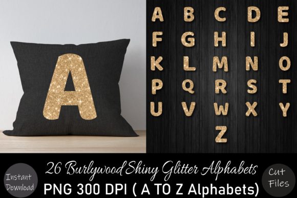 Burlywood Glitter Alphabet: Graphics for Crafts