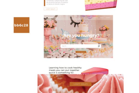 Cake Graphics for Landing Page Templates