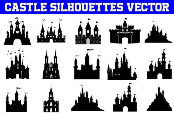 Castle Silhouettes: Vector Graphics for Crafts