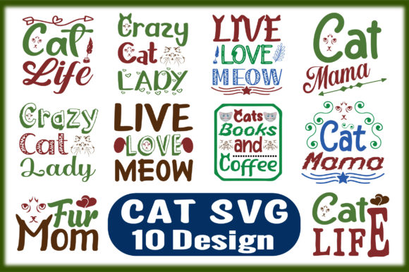 Cat Svg 10 Design: Premium Graphics for Crafts