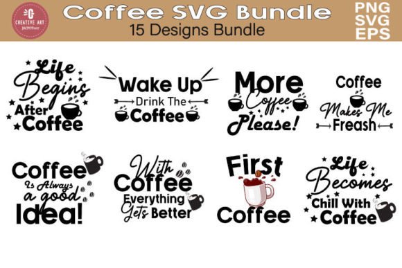 Coffee Quotes SVG: Fresh Graphics for Print Templates