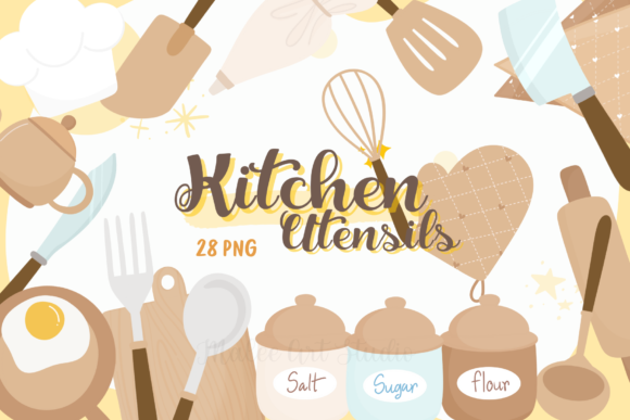 Cute Kitchen Utensils Set: Graphics & Illustrations Review
