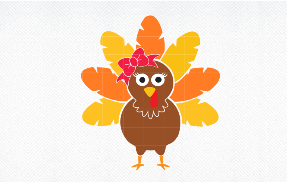 Cute Thanksgiving Girl Turkey Kids SVG for Crafts & Graphics
