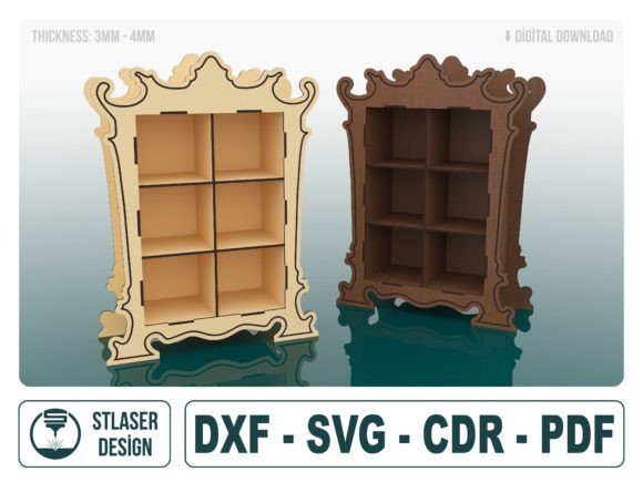 Decorative 6 Slots Display Stand Files for Laser Cutting