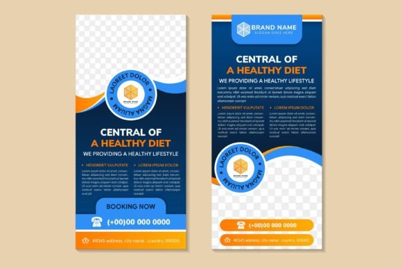 Healthy Diet Vertical Banner: Graphics & Print Templates