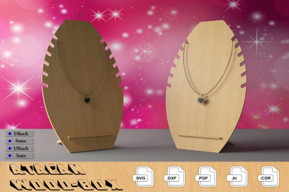 Laser Cutting Stands: Wooden Bracelet Display Necklace Stand