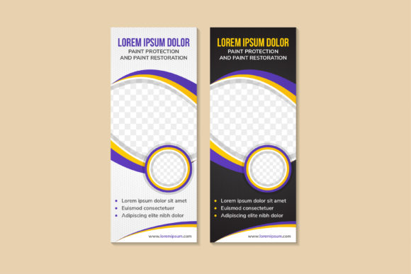 Paint Protection Vertical Banner: Graphics for Print Templates