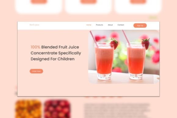 Pink Drink Landing Page: Graphics & Templates