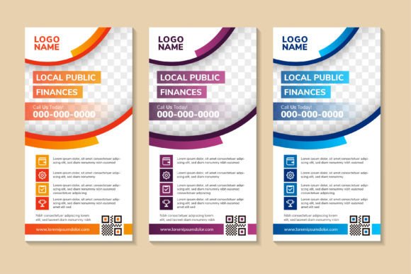 Public Finances Vertical Banner: Graphics & Print Templates