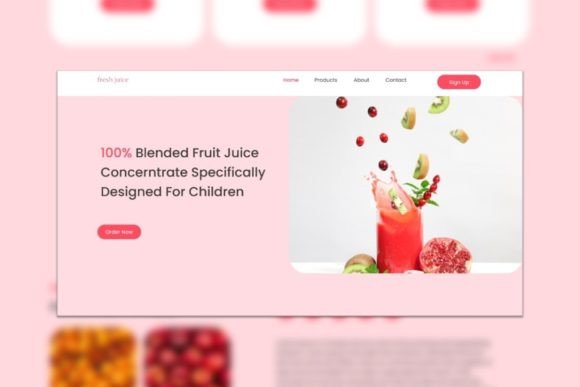 Red Drink Template: Graphics for Landing Page Templates