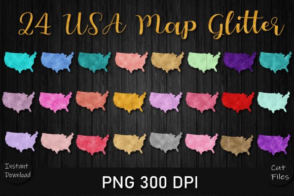 Review: 24 USA MAP Glitter PNG Bundle for Embroidery