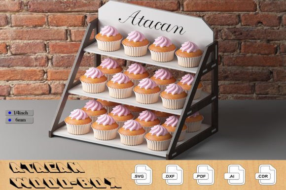 Shelf Retail Cupcake Display Stand 319: Laser Cutting for Stands