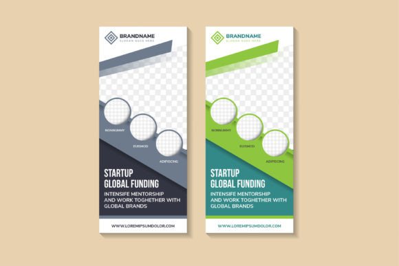 Startup Global Funding Vertical Banner: Graphics & Print Templates