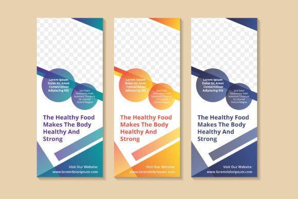 The Healthy Food Vertical Banner: Graphics for Print Templates