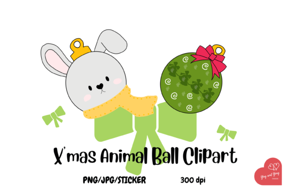 Xmas Animal Ball Clipart for Crafts & Graphics